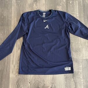 Atlanta Braves MLB Nike Pro Dark Blue Long Sleeve Top
